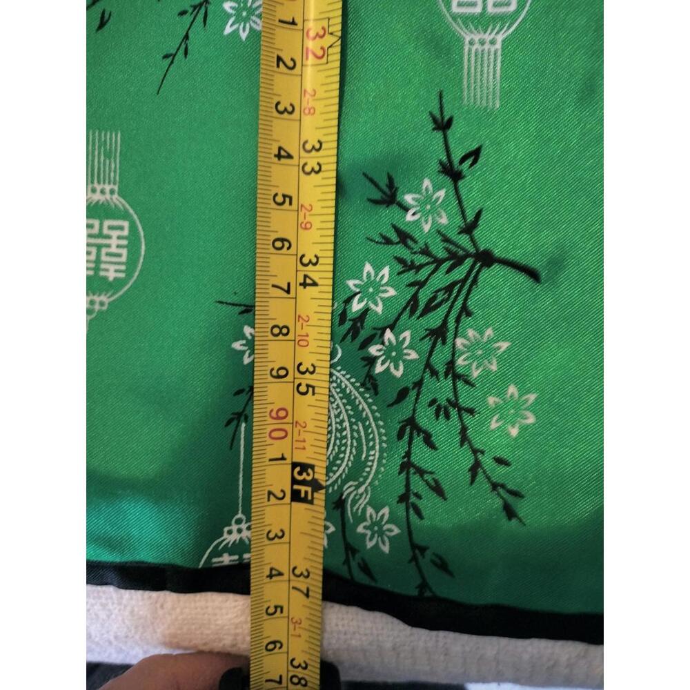 Reversible Satin Dragon Kimono Robe Green & Black Embroidered Vintage Style M - Picture 2 of 14